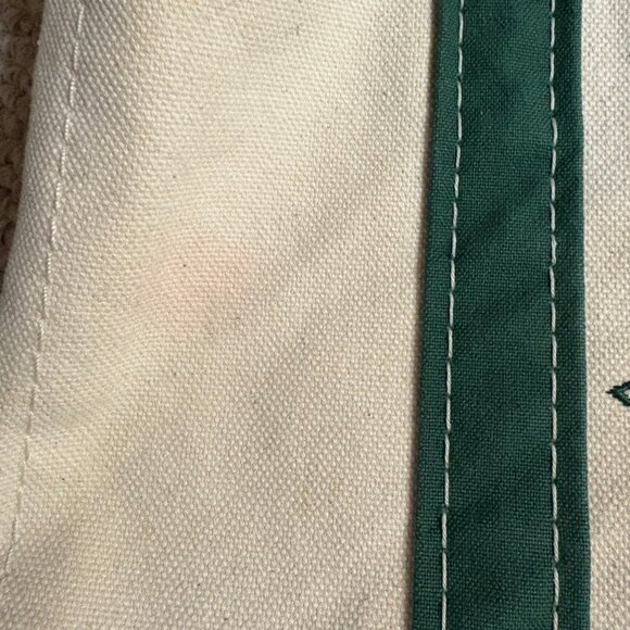 LL Bean Boat & Tote Small Forest Green Canvas Bag | Vintage Preppy Embroidered - Picture 6 of 11